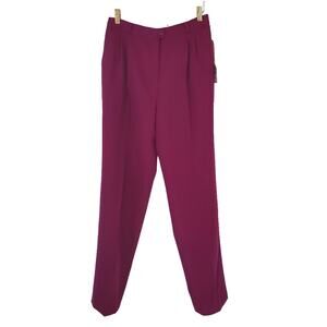 Vintage Wool High-waisted Straight-leg Plum Dress Pants Size 12